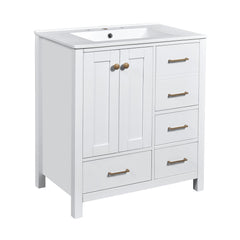 Retro Style Bathroom Vanity With Sink, Storage Cabinet
