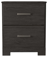 Belachime - Two Drawer Night Stand - Charcoal