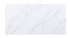 Caspian - Dining Table - White Printed Faux Marble Top & Black
