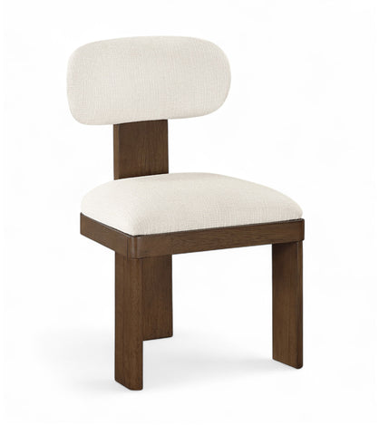 Timbra - Linen Textured Fabric Upholstered Dining Chair (Set of 2) - Walnut Base