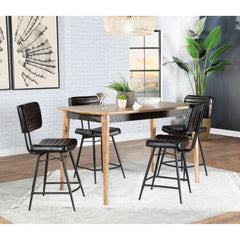 Senko - 5 Piece Counter Dining Set With Upholstered Chairs - Antique Espresso