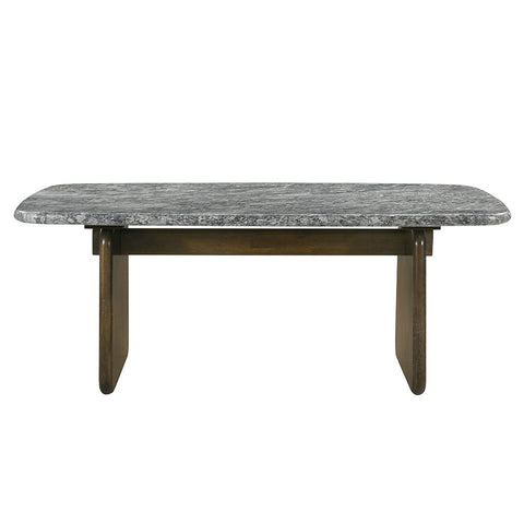 Dillon - Dining Table With Marble Top - Natural / Walnut