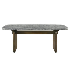 Dillon - Dining Table With Marble Top - Natural / Walnut