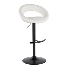Posh - Contemporary Adjustable Barstool With Swivel & Rounded T Footrest (Set of 2)