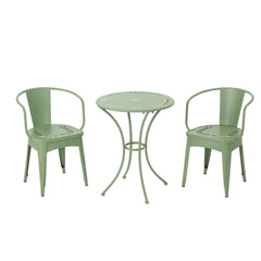 Ambrosia - 3 Piece Bistro Set With Leaf Motifs Top And Seat