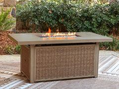Laguna Heights - Rectangular Fire Pit Table - Beige
