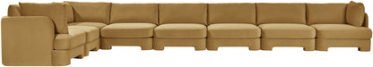 Hammond - Velvet Performance Fabric Upholstered 8 Piece L-Shaped Sectional