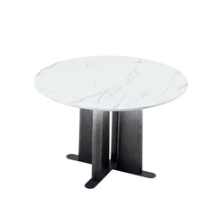 Round Dining Table With Cross Base, Modern Home Furniture