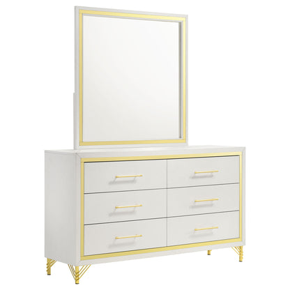 Malcolm - 6 Drawer Dresser With Mirror - White
