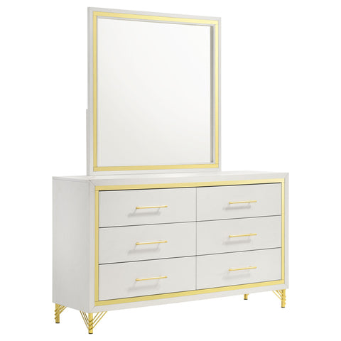 Malcolm - 6 Drawer Dresser With Mirror - White