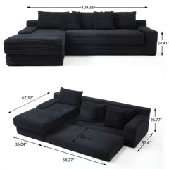 Modern L - Shaped Sectional Couch With Memory Foam
