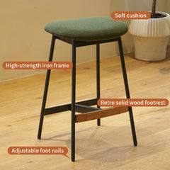 Modern Bar Stools Comfortable & Stylish, Soft Fabric Upholstered, Backless (Set of 2)