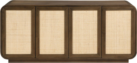 Windsor - Solid Wood And Brown Cane Sideboard / Buffet - Brown