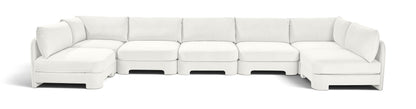 Hammond - Velvet Performance Fabric Upholstered 7 Piece U-Shaped Armless Sectional