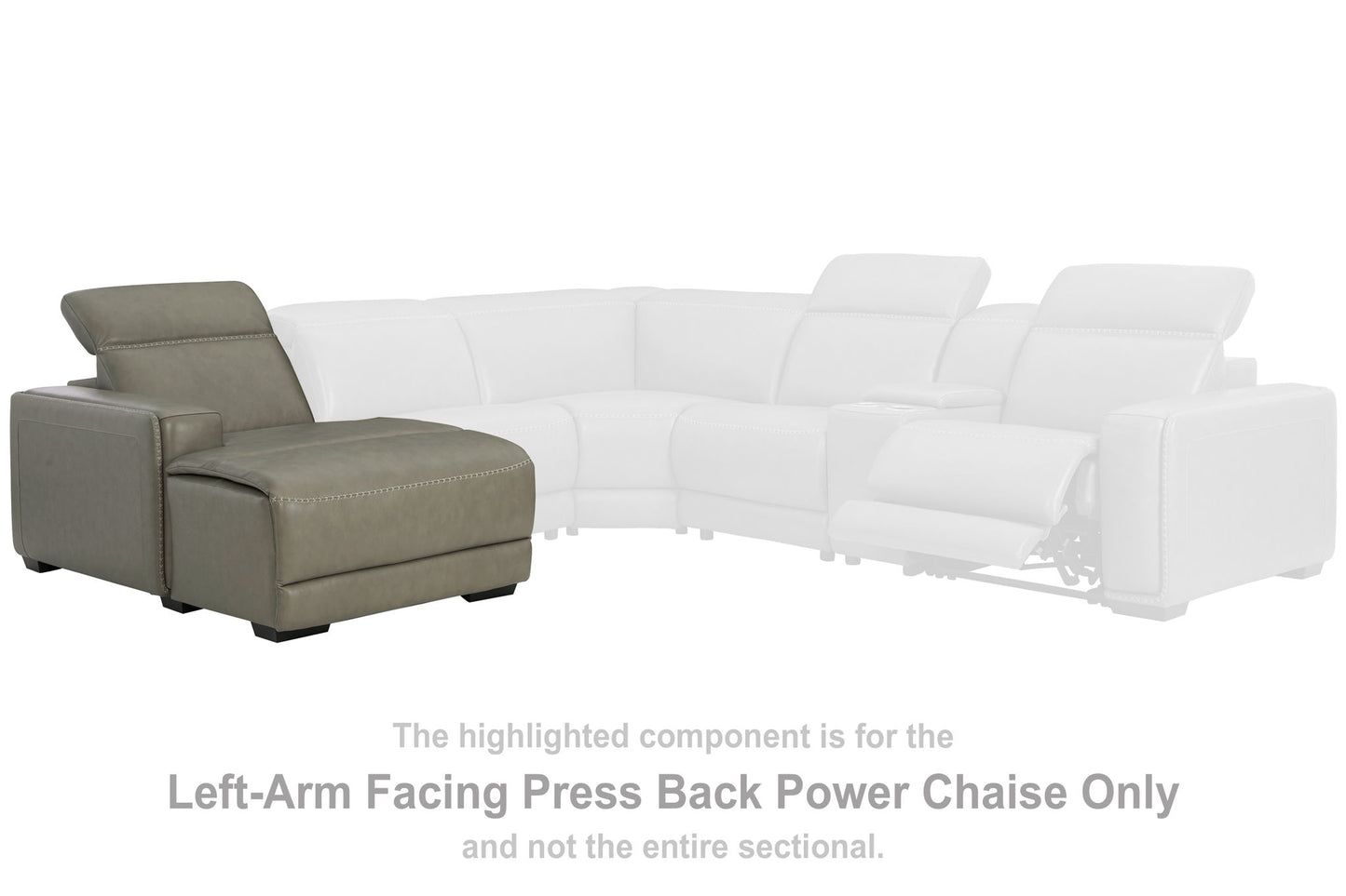 Correze - LAF PWR Reclining Back Chaise - Gray