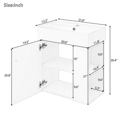 Modern Floating Bathroom Vanity With Ceramic Basin Perfect For Small Bathrooms