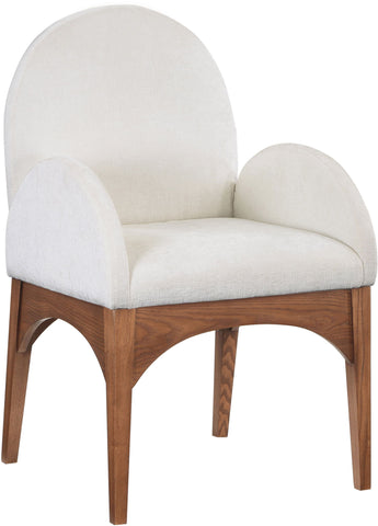 Waldorf - Chenille Dining Arm Chair With Brown Legs