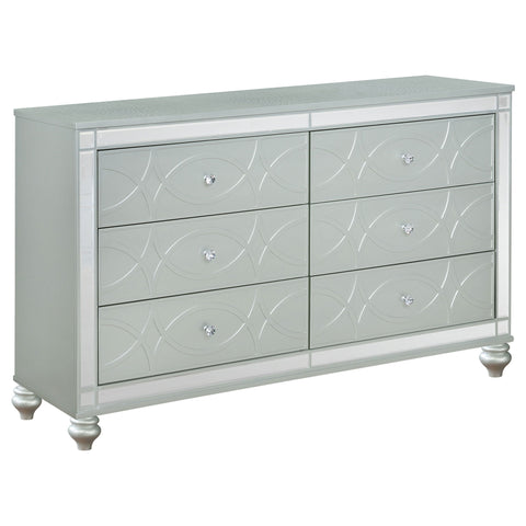 Arabesque - 6 Drawer Dresser - Silver