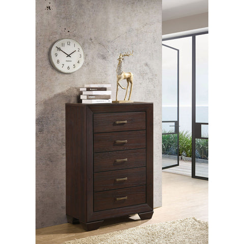 Hadfield - 5 Drawer Chest In Rich - Dark Brown