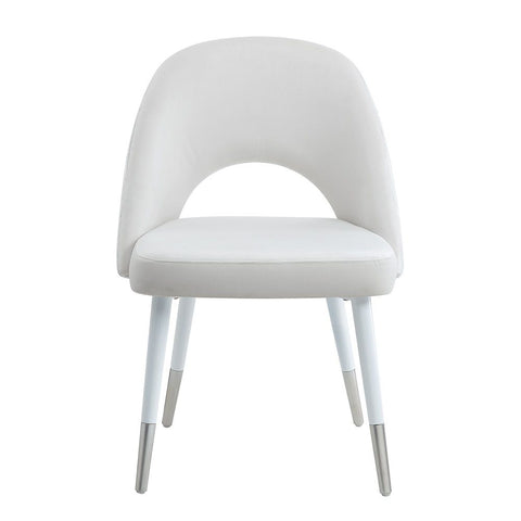 Zemirah - Side Chair (Set of 2) - White Velvet & White Gloss