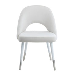 Zemirah - Side Chair (Set of 2) - White Velvet & White Gloss