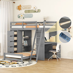 Bunk Bed With LED Light And USB Ports