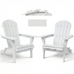 Folding Adirondack Lounge Chair With Embossed Grain Texture