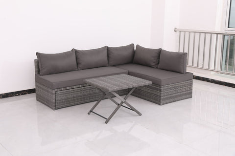 Patio Sofa With Cushions - Gray
