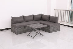 Patio Sofa With Cushions - Gray