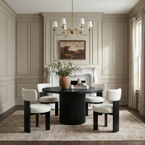 Atelier - Vegan Leather Upholstered Dining Chair (Set of 2) - Cream / Painted Black