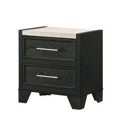 2 Drawers Nightstand - Black / White
