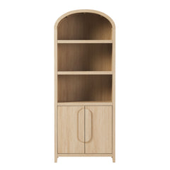 Modern 3 Shelf Open Arched Bookcase Cabinet