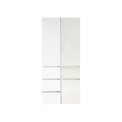 Elise - Modular Wood Closet System With Mirror In Customizable Storage Solution - White