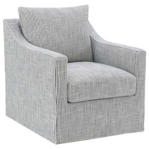 Merced - Upholstered Sloped Arm Accent Swivel Chair With 360 Degree Swivel Base - Gray
