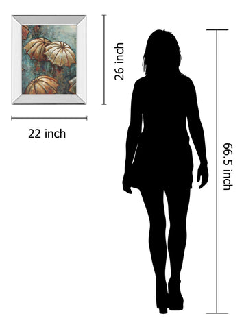 Umbrellas By Heath - Mirror Framed Print Wall Art - Blue