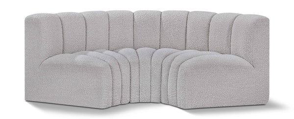 Arc - Boucle Fabric 3 Piece Modular U-Shaped Sofa