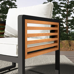 Large Size 4 Pieces Outdoor Furniture Sofa For 5 Person Conversation Set