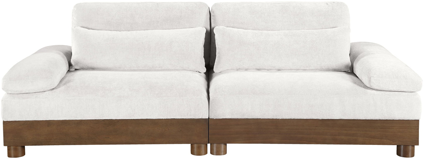 Turin - Chenille Fabric Upholstered Modular Sectional - Cream