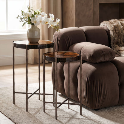 Vetra - Iron Base Bunching End Table - Bronze