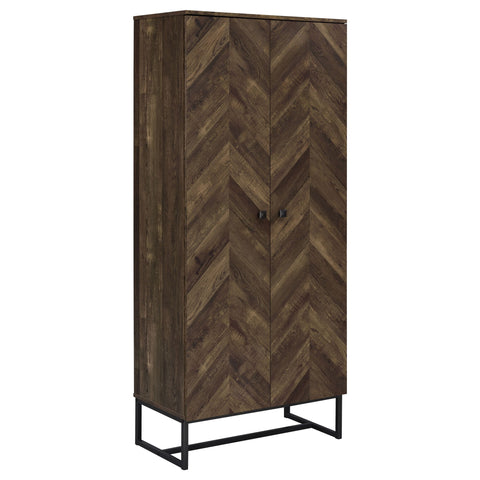 Gunderson - 8 Shelf Accent Cabinet - Oak