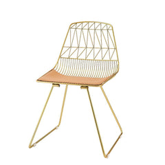 Fantasia - Side Chair (Set of 2) - Whiskey Synthetic Leather & Gold