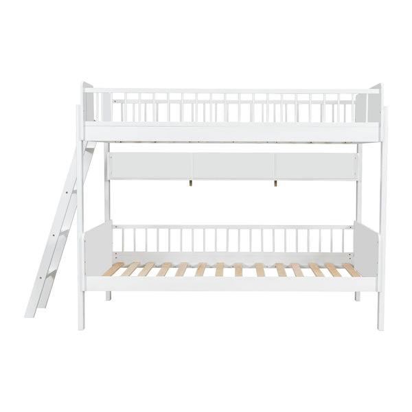 Bunk Bed With 3 Storage Shelves, Adjustable Ladder Left Or Right