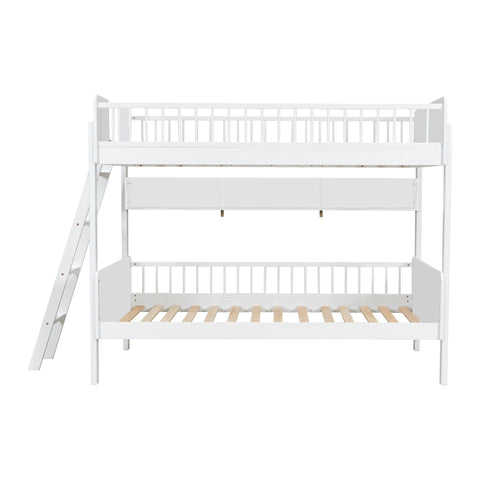 Bunk Bed With 3 Storage Shelves, Adjustable Ladder Left Or Right