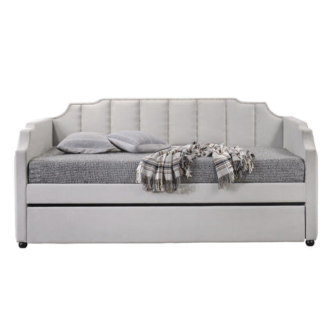 Peridot - Twin Daybed With Trundle - Dove Gray Velvet