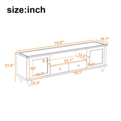 TV Stand For TVs Up To 80", Entertainment Center With Open Compartment
