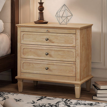 3 Drawer Nightstand With Charging Station, Bedside Table With USB & Type C Port And 2 AC Outlets