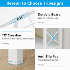 7 Tier Corner Bookshelf, Storage Unit For Living Room