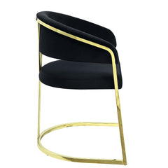 Fallon - Side Chair - Black Velvet & Mirrored Gold