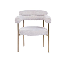 Kitchen Dining Chair With Armrest (Set of 2) - Gold / Creamy White