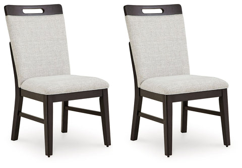 Neymorton - Dining Upholstered Side Chair (Set of 2) - Light Gray / Brown